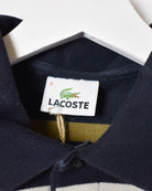 Navy Lacoste Striped Long Sleeved Polo Shirt - X-Small