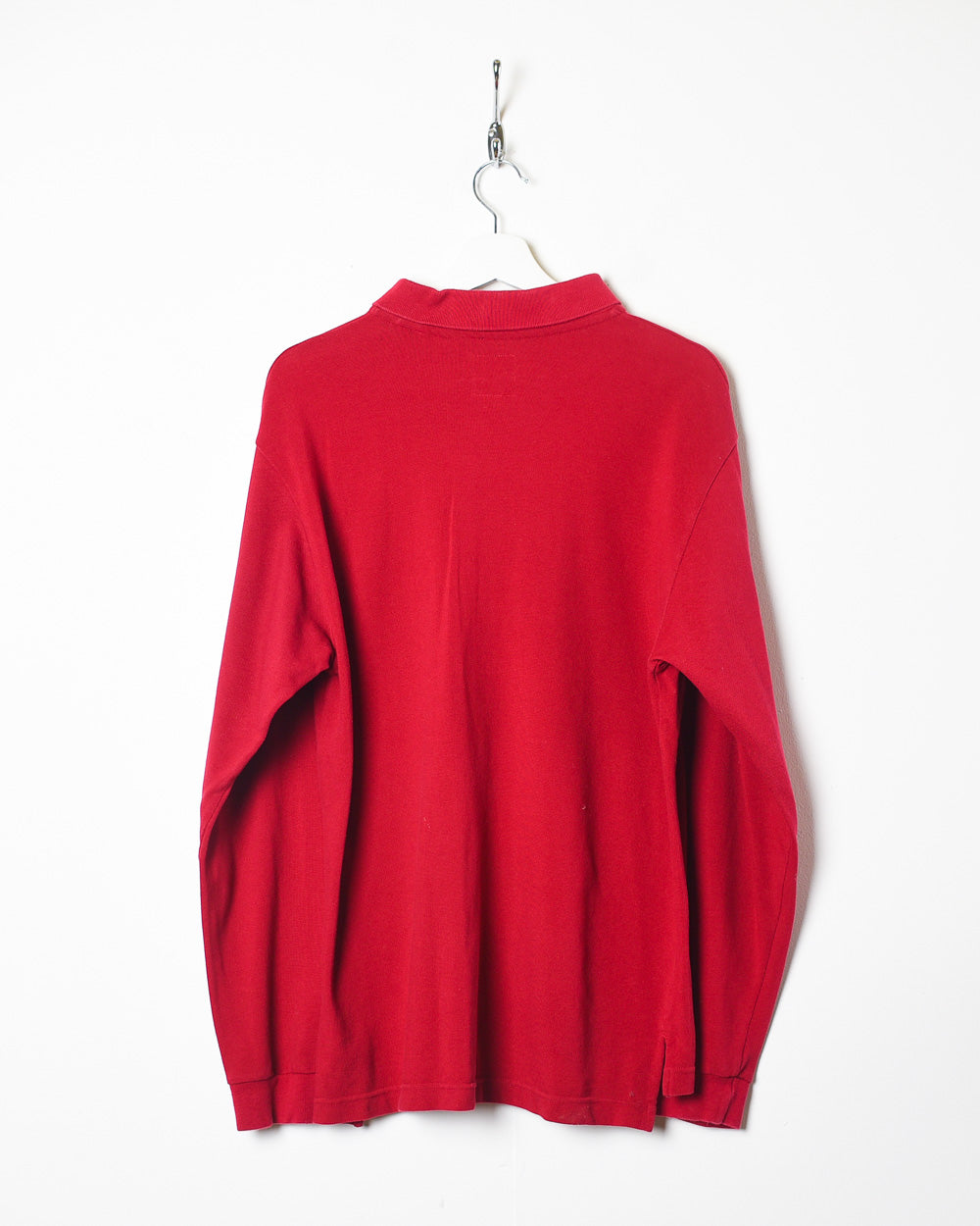 Red Nike 80s Long Sleeved Polo Shirt - Medium