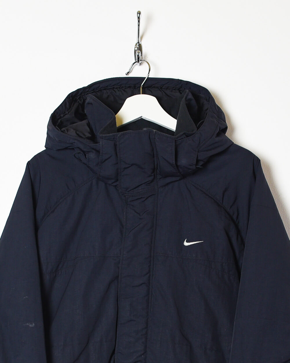 Black Nike Hooded Coat - Large