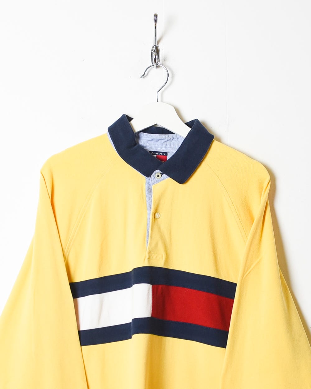 Yellow Tommy Hilfiger Long Sleeved Polo Shirt - X-Large