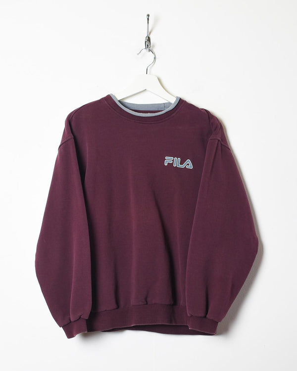 Maroon Fila Mock Neck Sweatshirt - Small