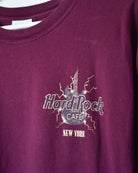 Maroon Hard Rock Café New York T-Shirt - Large