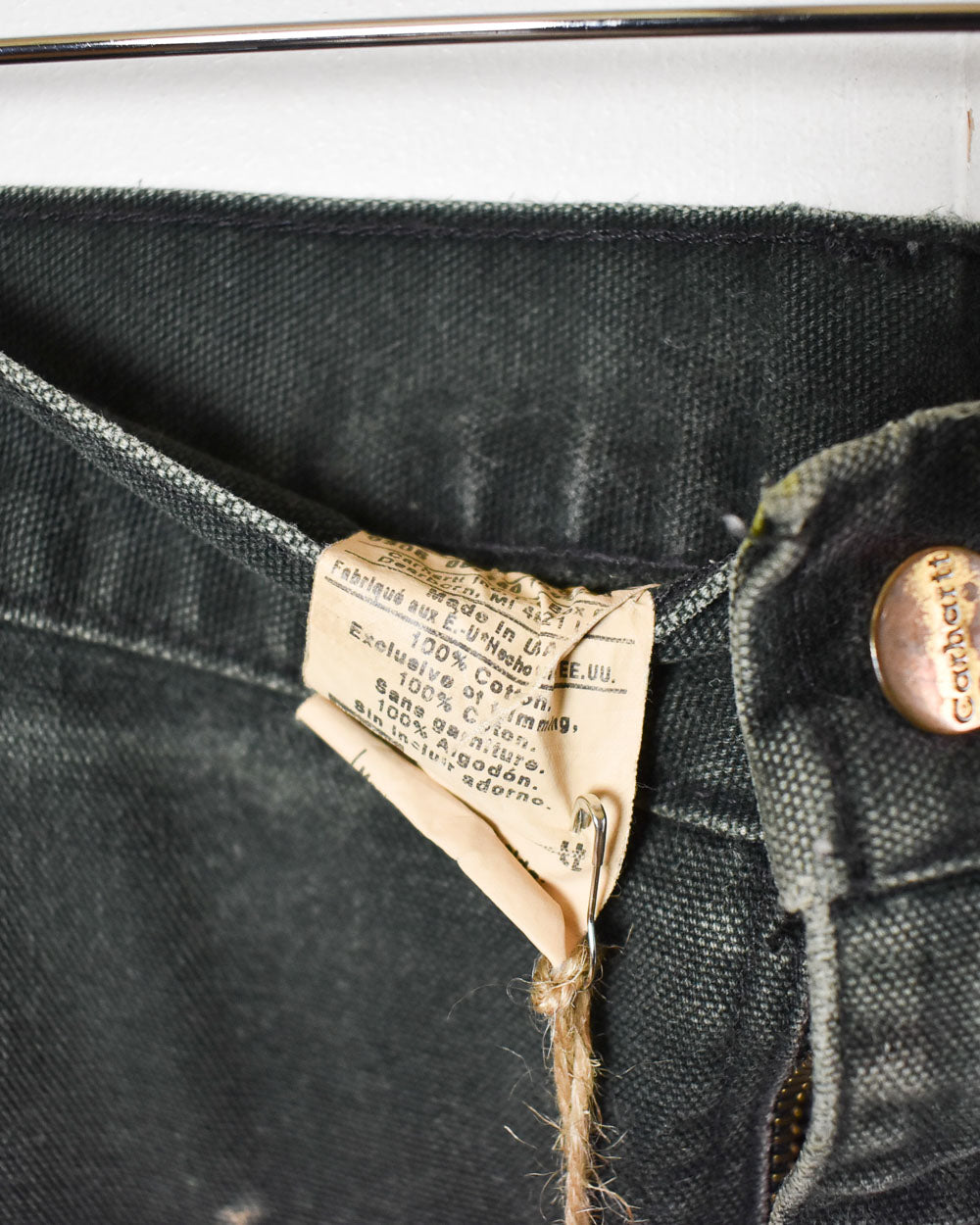 Black Carhartt Distressed Double Knee Carpenter Jeans - W40 L32
