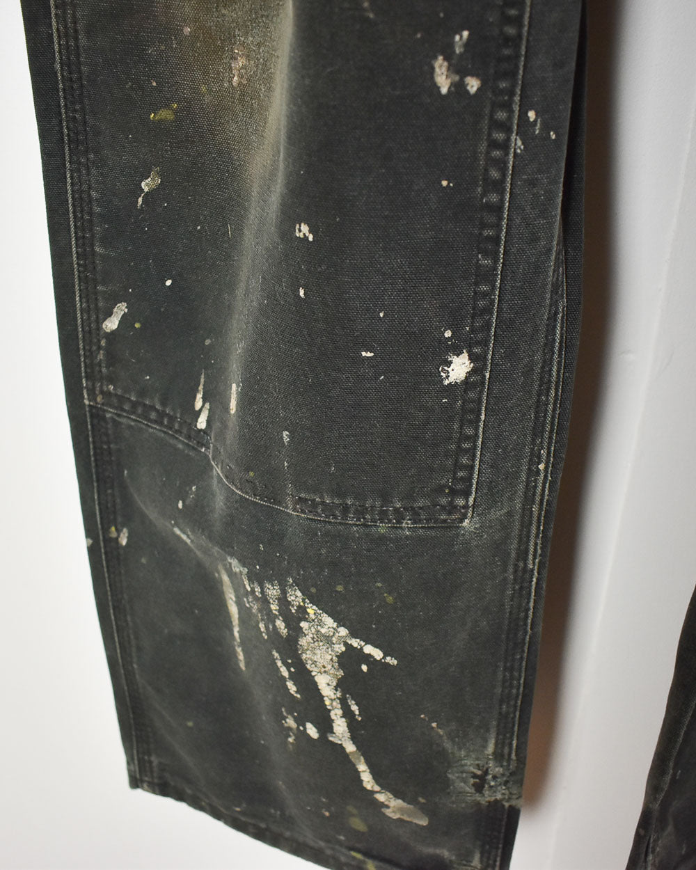 Black Carhartt Distressed Double Knee Carpenter Jeans - W40 L32