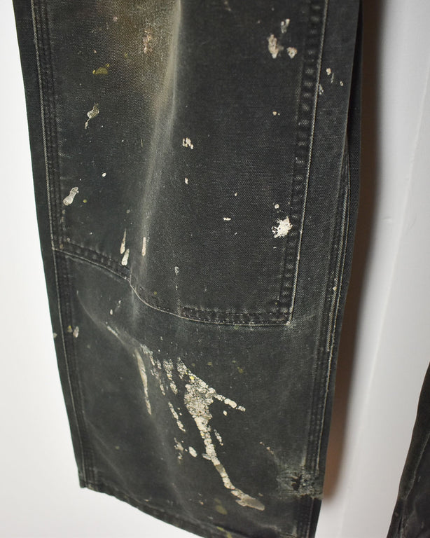 Black Carhartt Distressed Double Knee Carpenter Jeans - W40 L32