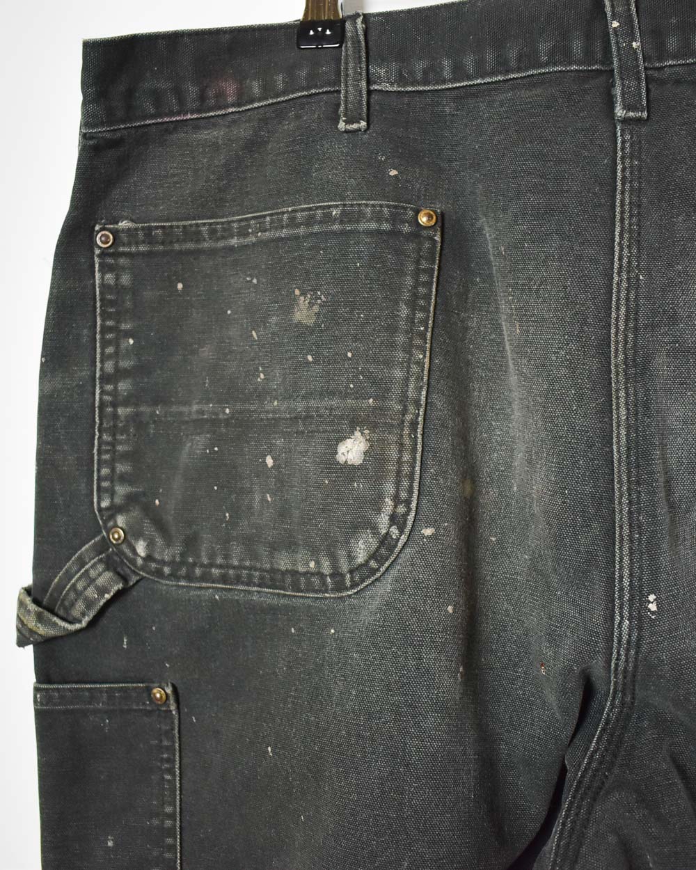 Black Carhartt Distressed Double Knee Carpenter Jeans - W40 L32
