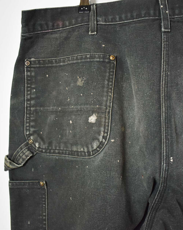 Black Carhartt Distressed Double Knee Carpenter Jeans - W40 L32