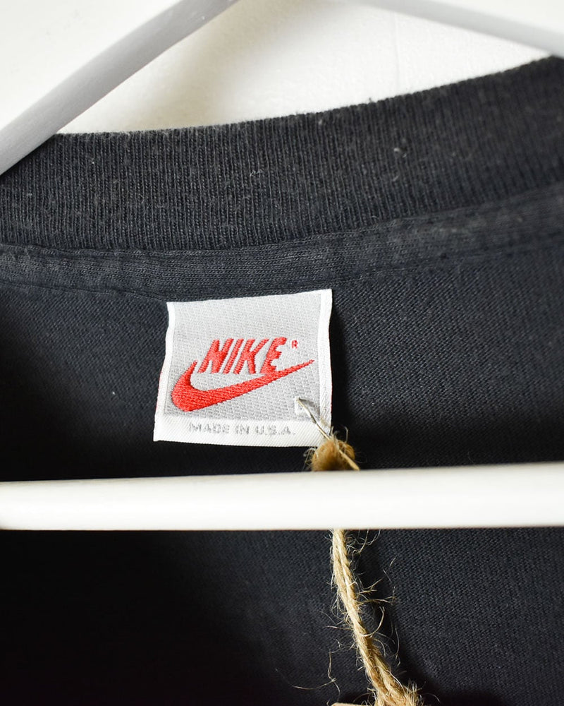 Vintage 90s Black Nike Air Jordan MVP Graphic T-Shirt - Medium Cotton–  Domno Vintage