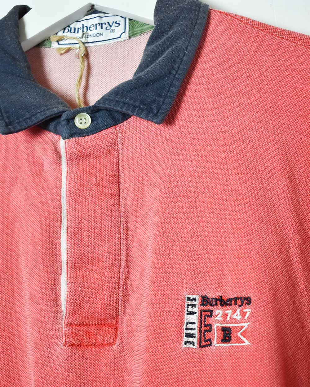 Red Burberry Polo Shirt - Medium