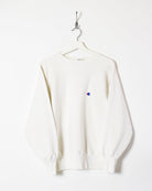 White Champion Reverse Weave Sweatshirt - Small