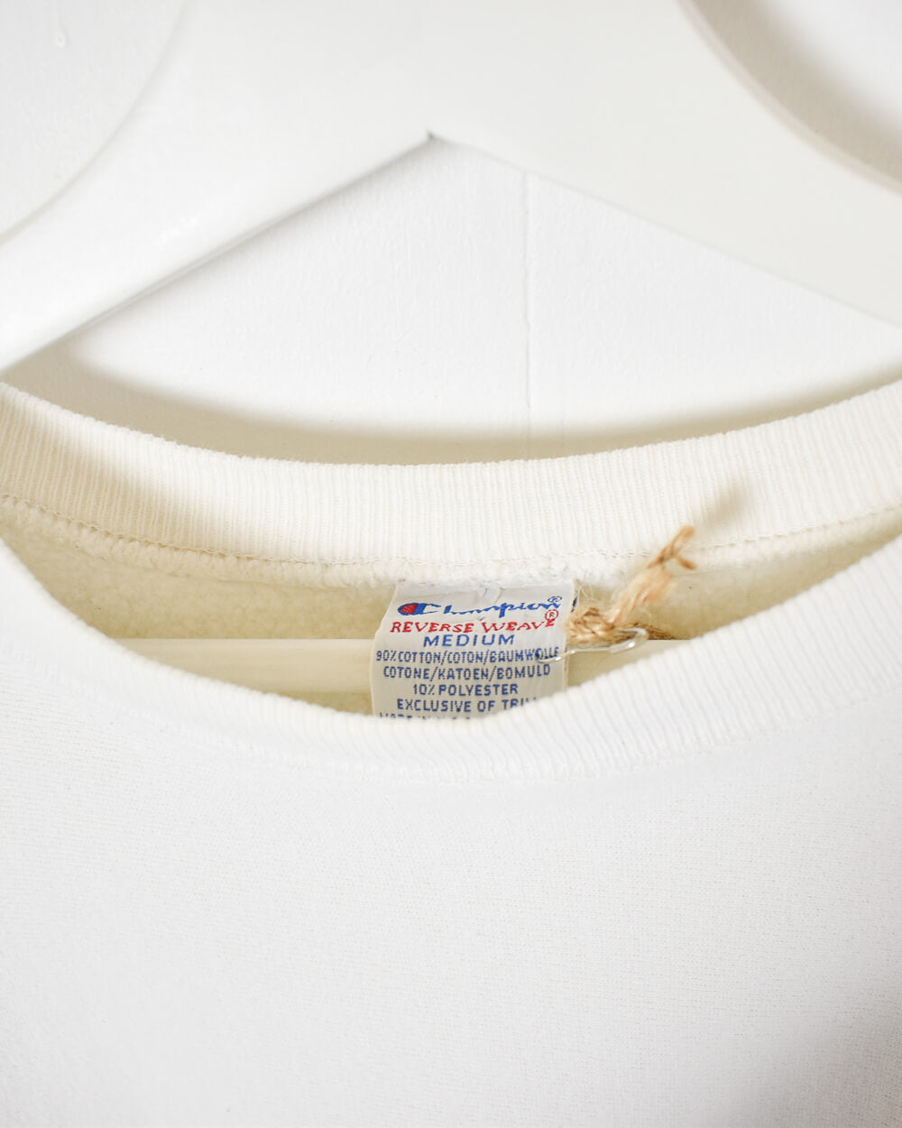 White Champion Reverse Weave Sweatshirt - Small