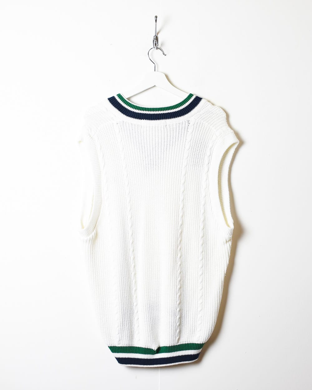 White Fred Perry Knitted Sweater Vest - Large