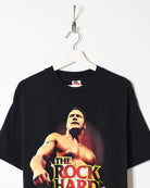 Black WWF The Rock Hard Café T-Shirt - Large