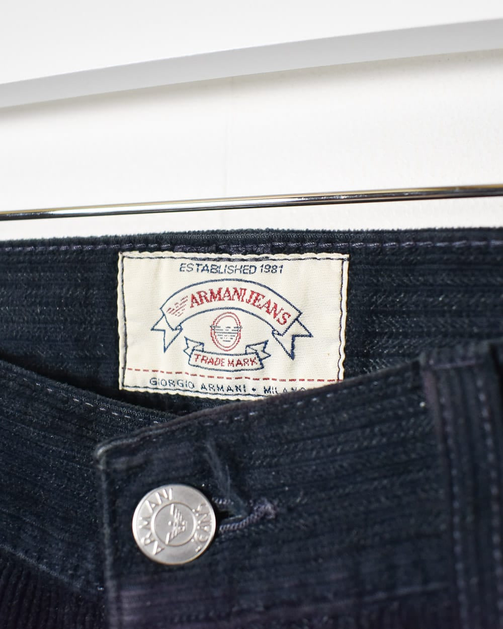 Black Armani Corduroy Jeans - W32 L32