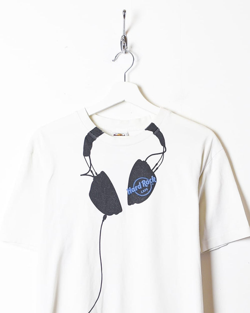White Hard Rock Café Kuala Lumpur Headphones T-Shirt - Medium
