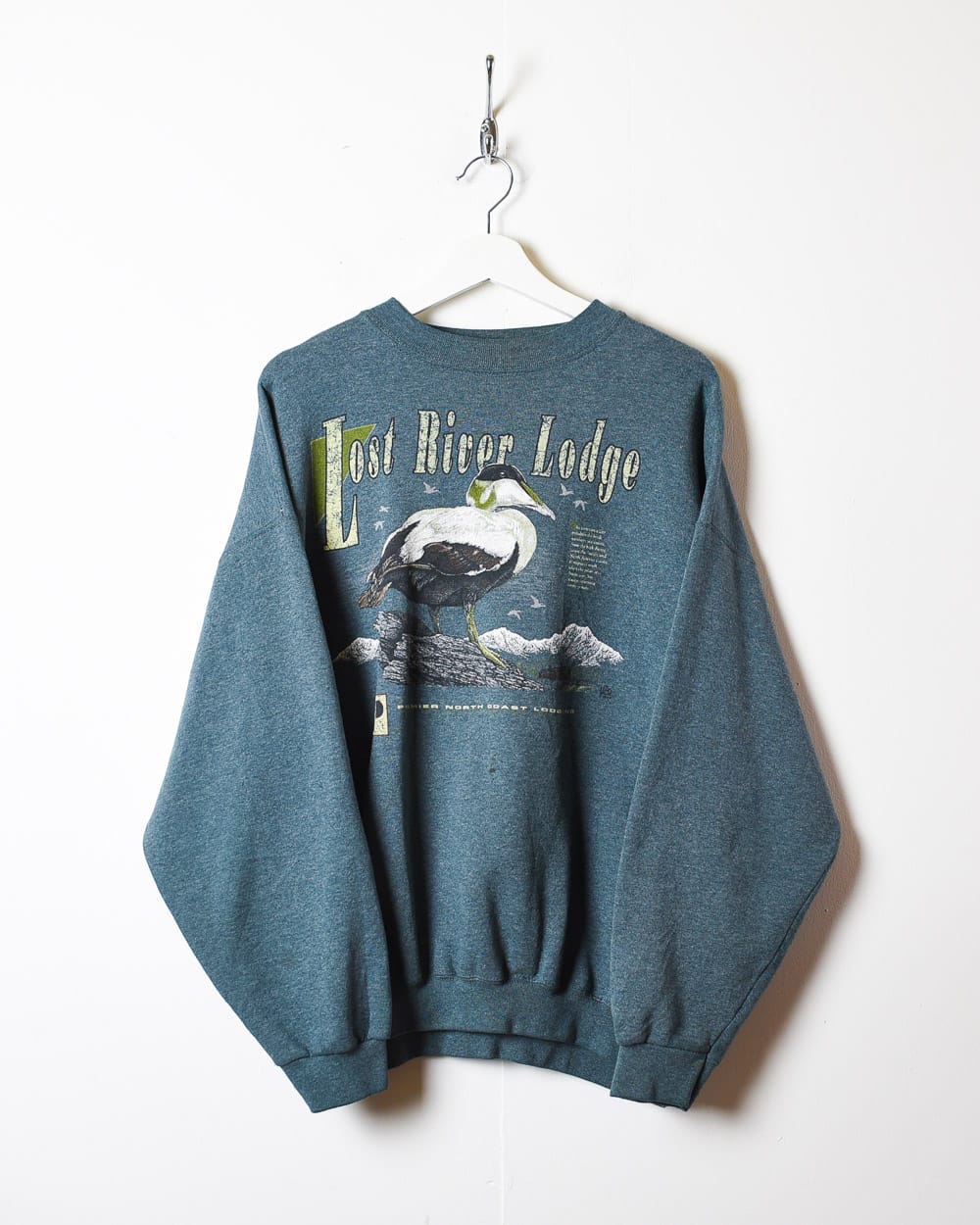 Vintage 90s Khaki Lost River Lodge Duck Sweatshirt - Large Cotton