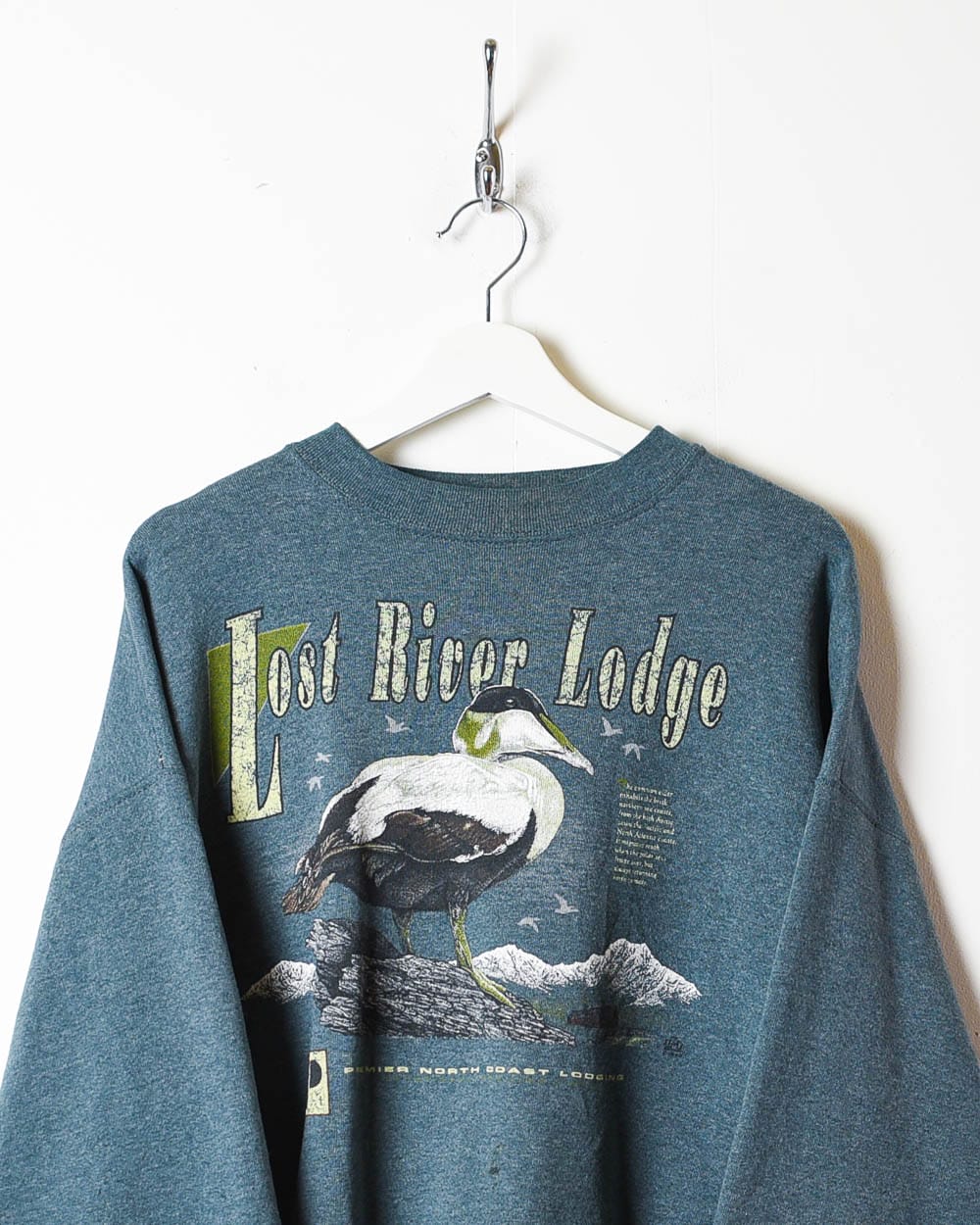 Vintage 90s Khaki Lost River Lodge Duck Sweatshirt - Large Cotton