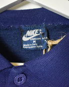 Navy Nike 80s Collared Thin Sweatshirt - Small