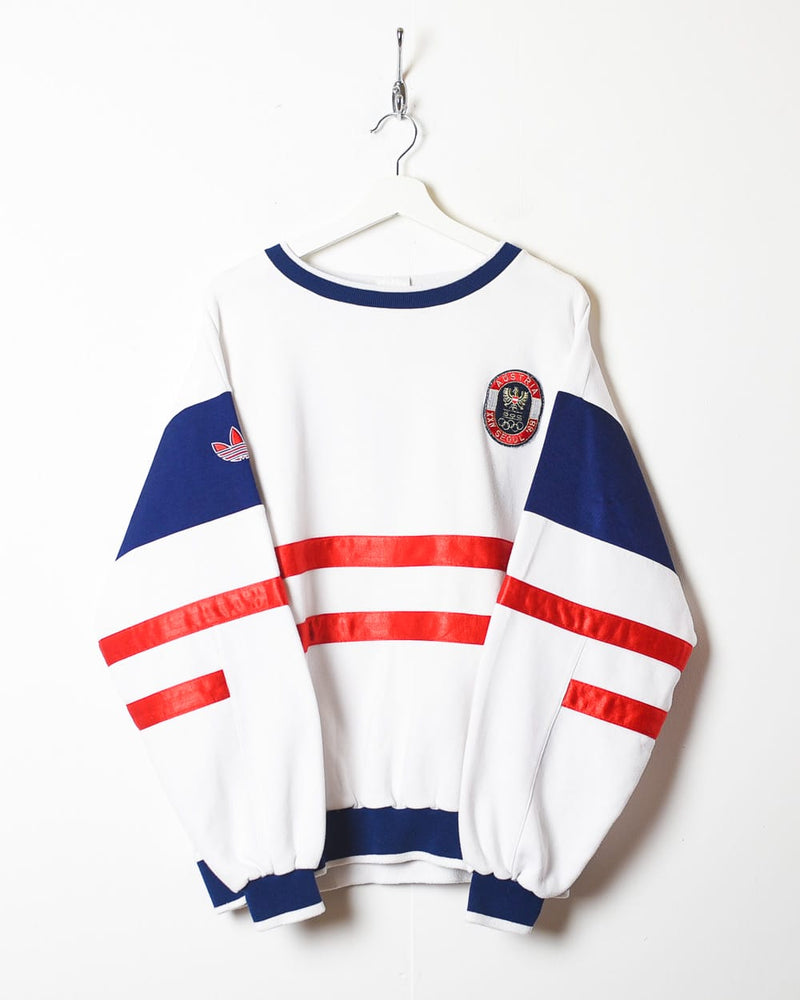 Hecho para recordar clímax electo Vintage 80s White Adidas Austria Olympics Team Seoul 80s Sweatshirt - Large  Cotton– Domno Vintage