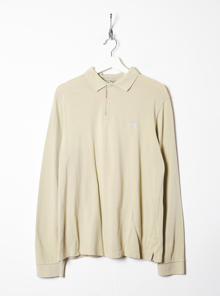 Neutral Burberry Brit Long Sleeved Polo Shirt - X-Large Women's