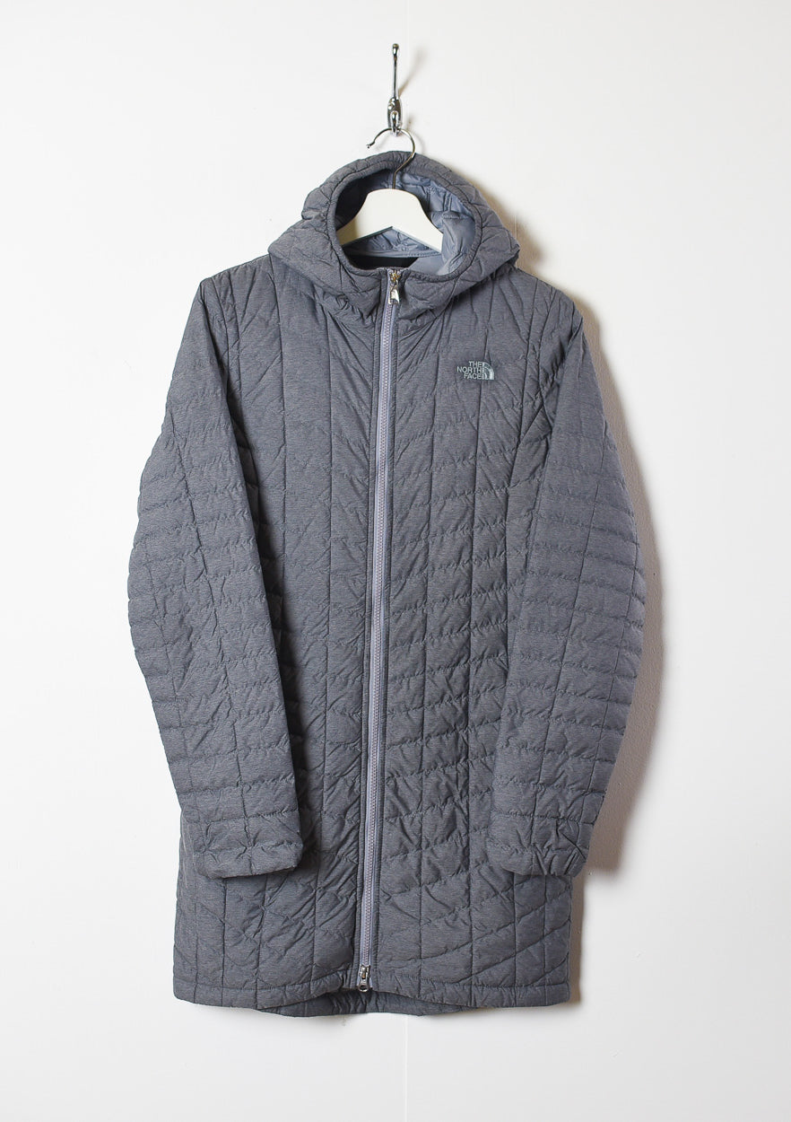Grey The North Face Women's Hooded Long Padded Jacket - Small women's