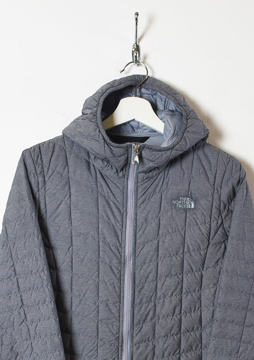 Grey The North Face Women's Hooded Long Padded Jacket - Small women's