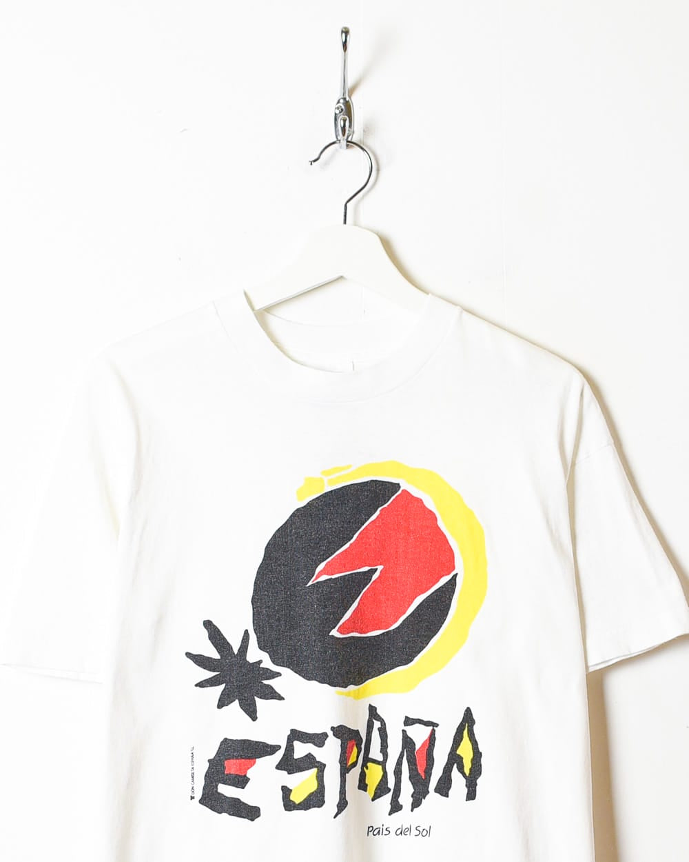 White Espana Pais Del Sol Single Stitch T-Shirt - Large