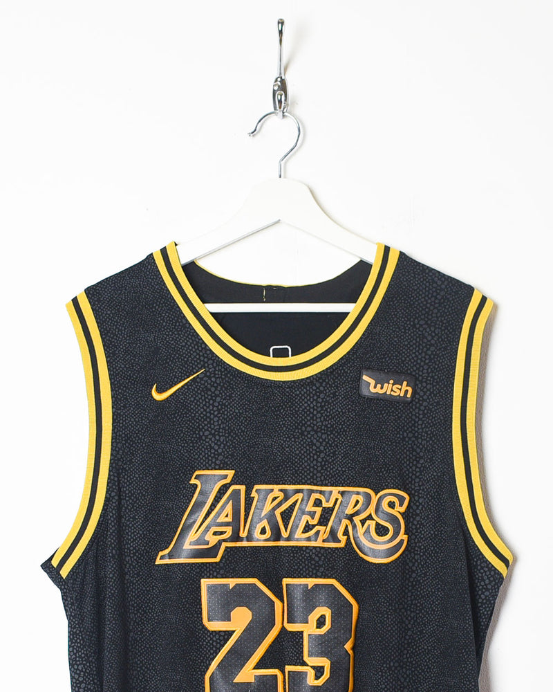 Nike Lebron James Lakers Gray Swingman Jersey Size 50 Wish logo NBA