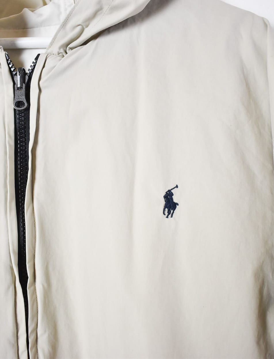 Neutral Polo Ralph Lauren Reversible Hoodie Windbreaker Jacket - X-Large