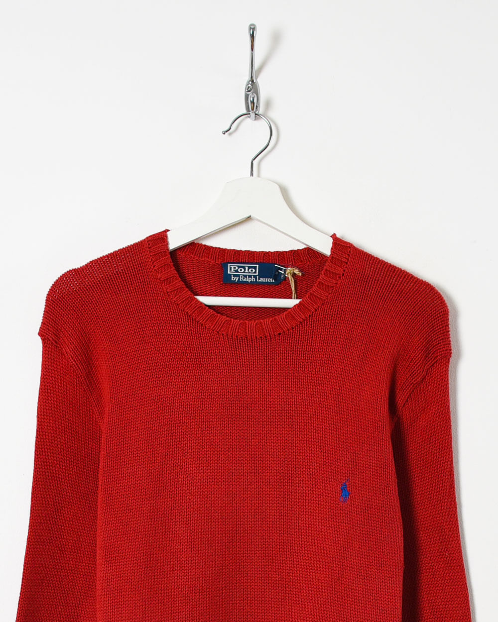 Red Ralph Lauren Knitted Sweatshirt - Large