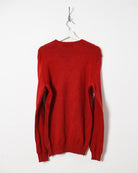 Red Ralph Lauren Knitted Sweatshirt - Large