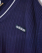 Navy Adidas Knitted Sweater Vest - X-Large