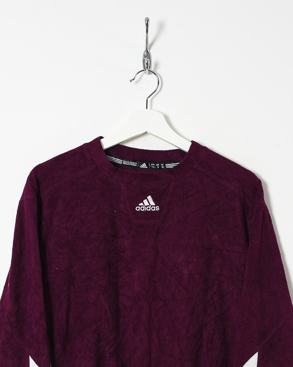 Purple Adidas Pullover Colour Block Fleece - Large