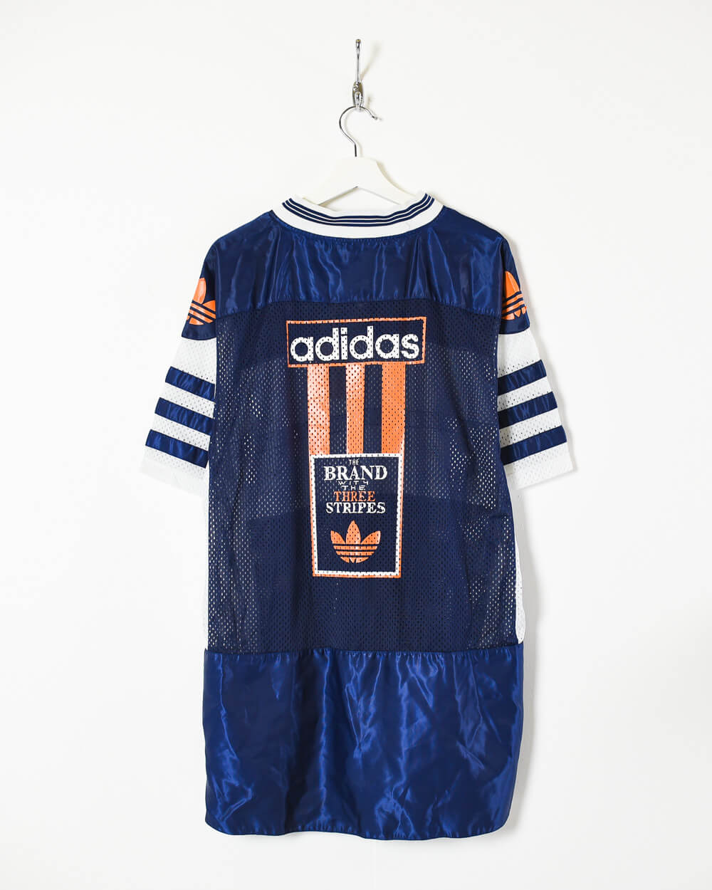 Navy Adidas The Brand With Three Stripes T-Shirt - X-Large