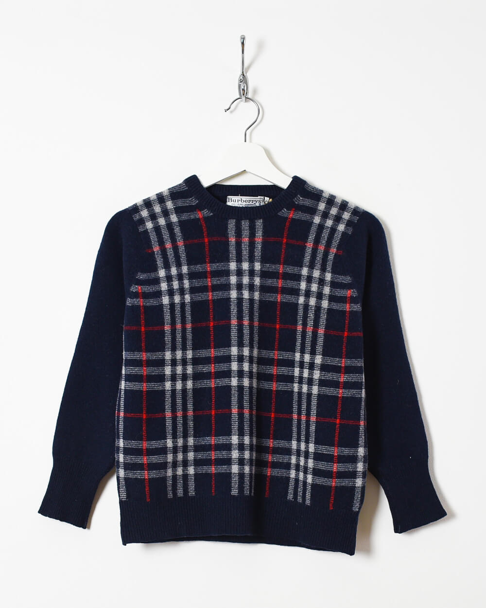 Navy Burberry Knitted Sweatshirt - XX-Small
