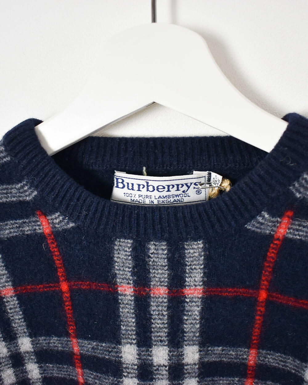 Navy Burberry Knitted Sweatshirt - XX-Small