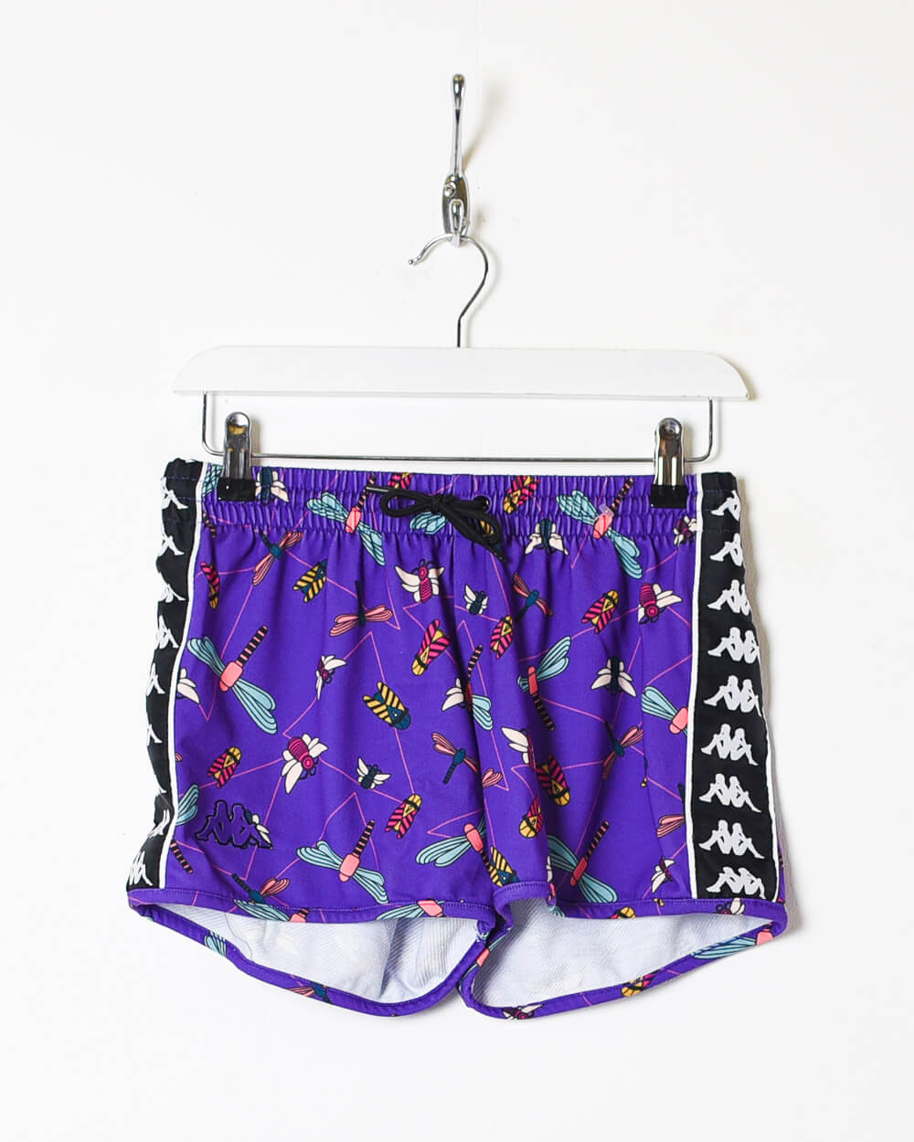 Vintage 10s+ Polyester Pattern Purple Kappa Women's Shorts - Domno Vintage