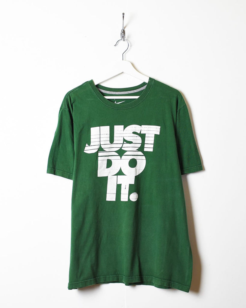 Vintage 00s Green Nike Just Do It T-Shirt - X-Large Cotton– Domno