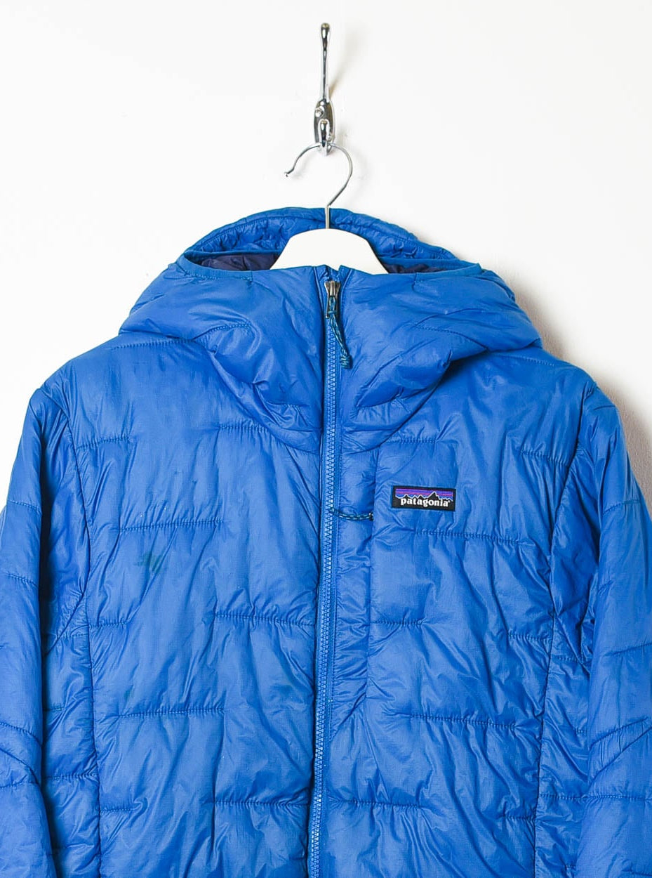 Blue Patagonia Hooded Puffer Jacket - Small