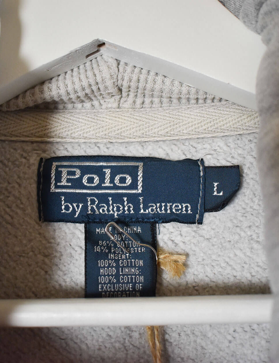 Stone Polo Ralph Lauren Zip-Through Hoodie - Medium