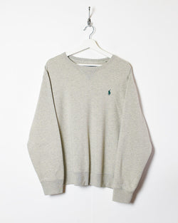 Vintage 90s Stone Polo Ralph Lauren Sweatshirt - Medium Cotton