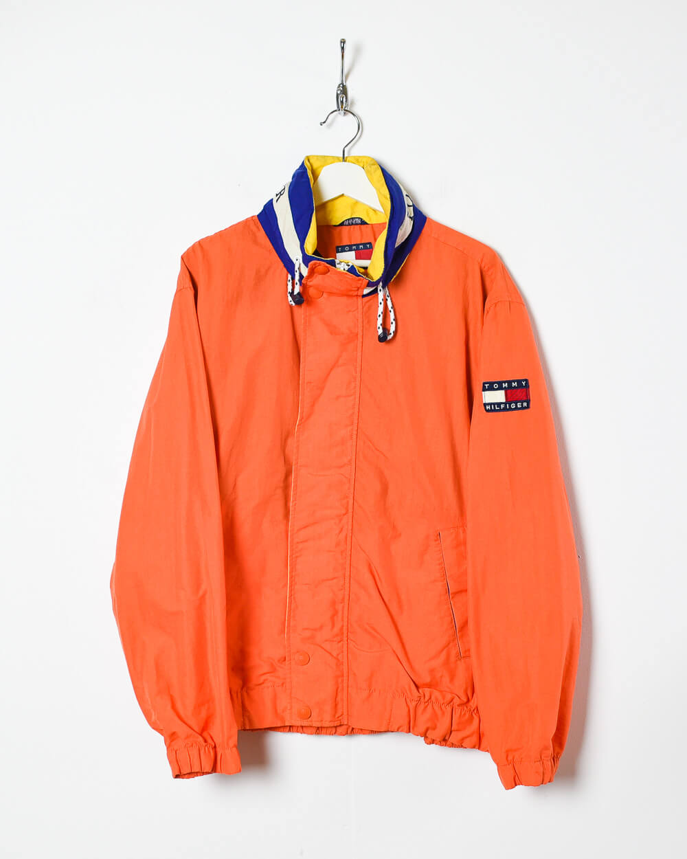 Vintage 90s Orange Tommy Windbreaker Jacket - Small Nylon– Vintage