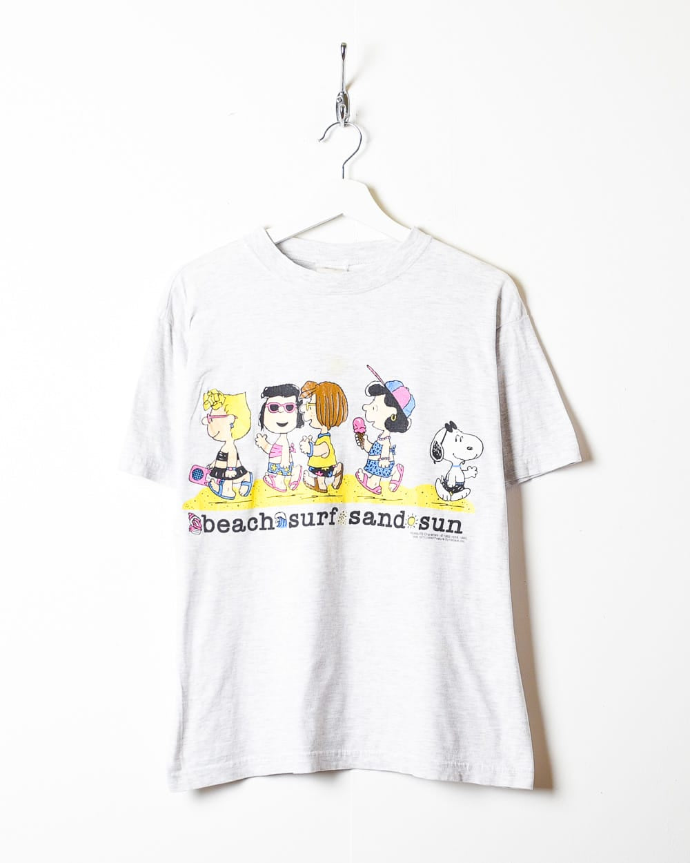 Snoopy Beach Surf Sand Sun Single Stitch T-Shirt - Small