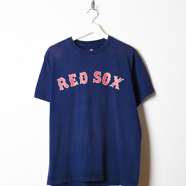 Vintage 00s Navy Majestic MLB Boston Red Sox T-Shirt - Medium