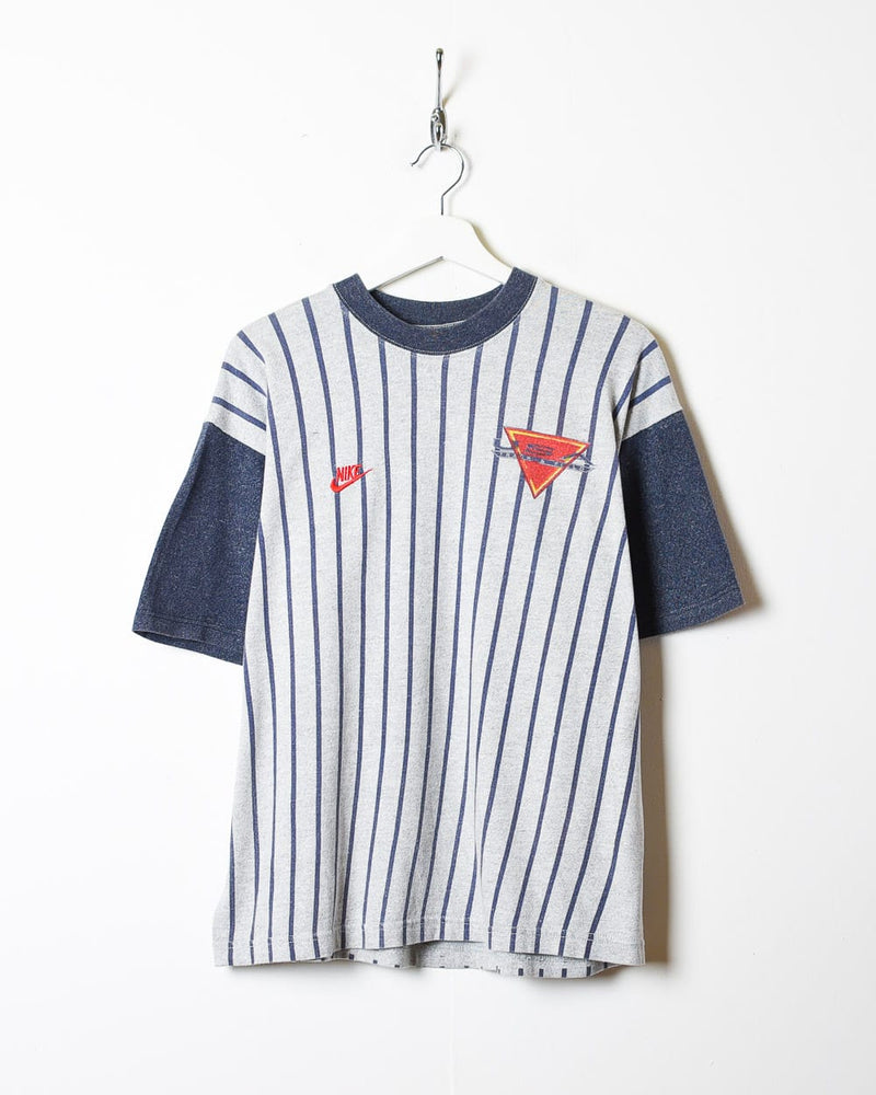 Stone Nike USA Track And Field 80s Striped T-Shirt - Medium