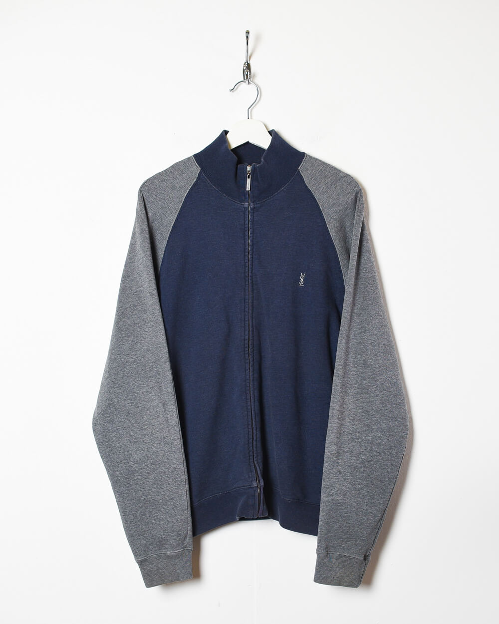 Navy Yves Saint Laurent Zip-Through Sweatshirt - Medium