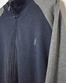 Navy Yves Saint Laurent Zip-Through Sweatshirt - Medium