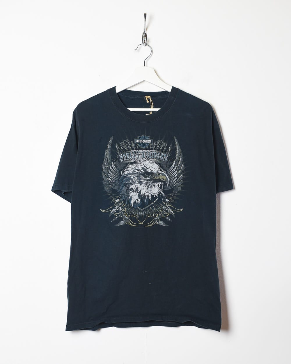 Black Harley Davidson Eagle Graphic T-Shirt - Medium