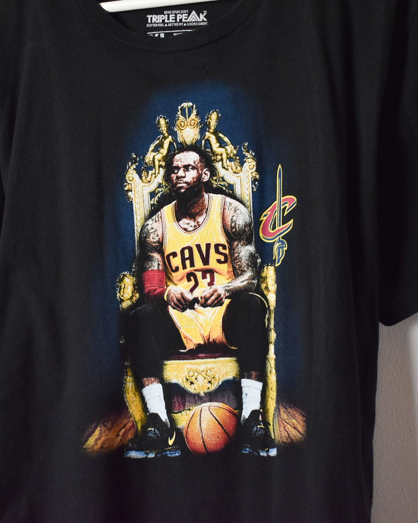 Vintage 00s Black Majestic NBA Cleveland Cavaliers LeBron James T-Shirt -  X-Large Cotton– Domno Vintage