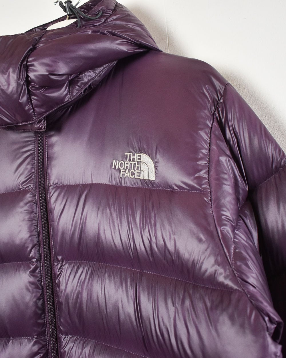 Purple The North Face Hooded Nuptse 700 Down Puffer Jacket - Medium